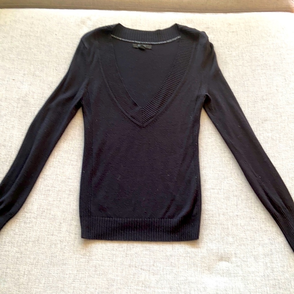 Ribbed V-Neck Sweater